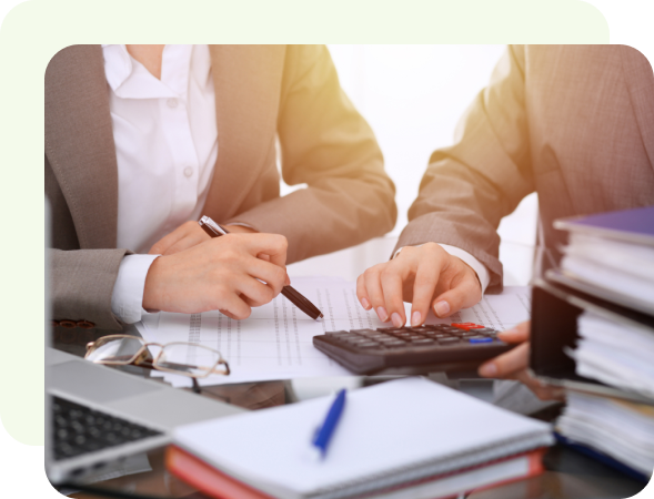 An image of two Irish accountants processing Tax Rebates